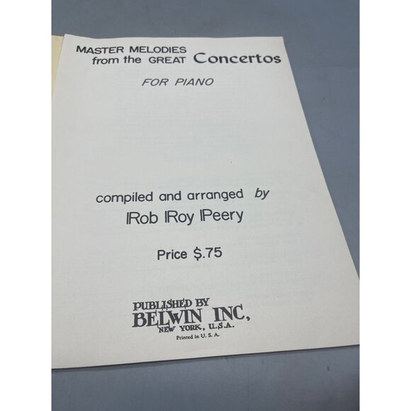 Master melodies book from the great concertos for piano Belwin inc. 27 PG READ - Picture 3 of 7